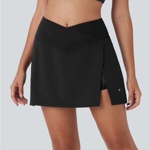 HALARA Black Skort with Lace Detail